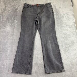 Sasson Bootcut Jeans Women's Size 16 Gray‎ Denim Embroidered Pockets 90s Y2K VTG